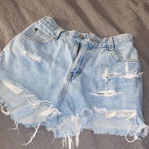 High waist distressed shorts size 8